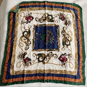 Vintage Carriage Pattern Silk Scarf